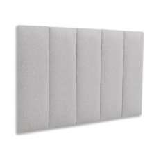 Cabeceira Solteiro Estofada Para Cama Box Kit 5 Placas Adesivas - Modelo Reta Linho Gelo