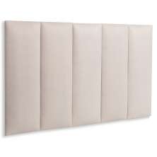 Cabeceira Solteiro Estofada Para Cama Box Kit 5 Placas Adesivas - Modelo Reta Suede Off White