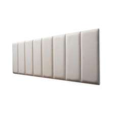 Placas Cabeceira Modulada Reta  Adesiva Queen Estofada 160cm x 60cm Kit 8 Placas - Suede Off White