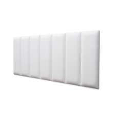 Placas Cabeceira Modulada Reta Adesiva Casal Estofada 140cm x 60cm Kit 7 Placas - Courino Branco