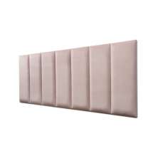 Placas Cabeceira Modulada Reta Adesiva Casal Estofada 140cm x 60cm Kit 7 Placas - Veludo Nude