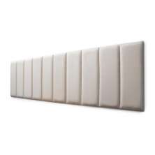 Placas Cabeceira Modulada Reta Adesiva King Estofada 200cm x 60cm Kit 10 Placas - Suede Off White