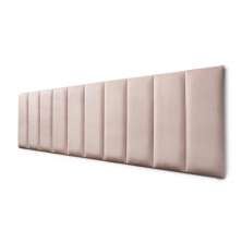 Placas Cabeceira Modulada Reta Adesiva King Estofada 200cm x 60cm Kit 10 Placas - Veludo Nude