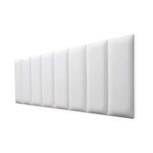 Placas Cabeceira Modulada Reta Adesiva Queen Estofada 160cm x 60cm Kit 8 Placas - Courino Branco