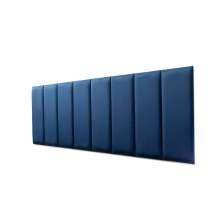 Placas Cabeceira Modulada Reta Adesiva Queen Estofada 160cm x 60cm Kit 8 Placas - Veludo Azul