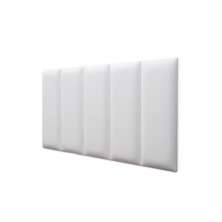 Placas Cabeceira Modulada Reta Adesiva Solteiro Estofada 100cm x 60cm Kit 5 Placas - Courino Branco