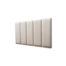 Placas Cabeceira Modulada Reta Adesiva Solteiro Estofada 100cm x 60cm Kit 5 Placas - Suede Off White