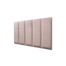Placas Cabeceira Modulada Reta Adesiva Solteiro Estofada 100cm x 60cm Kit 5 Placas - Veludo Nude