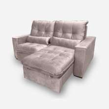 Sofá Atlanta 4 Lugares 2,50 metros Veludo - 14 Rose