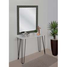 Aparador Tampo Console Pés Hairpin Legs Estilo Industrial Branco Laca