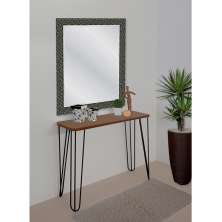 Aparador Tampo Console Pés Hairpin Legs Estilo Industrial Madeira Natural