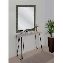 Aparador Tampo Console Pés Hairpin Legs Estilo Industrial Off White Laca