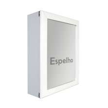Armário Aéreo para Banheiro com Espelho Espelheira Branco Laca