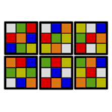Conjunto Jogo Porta Copos com 6 unidades (2 em 1) com Imã - Cubo Mágico