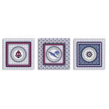 Conjunto Kit com 3 Quadros Náuticos Decorativos Linha Náutica Marinheiro - Mar 2