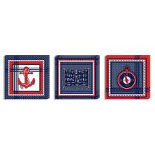 Conjunto Kit com 3 Quadros Náuticos Decorativos Linha Náutica Marinheiro - Mar 6