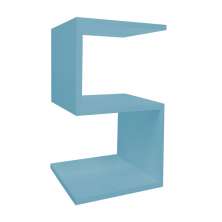 Mesa "S" Lateral de Apoio ou Mesa de Cabeceira Azul Laca