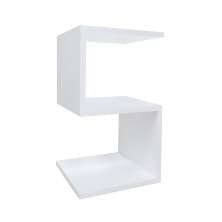 Mesa "S" Lateral de Apoio ou Mesa de Cabeceira Branco Laca