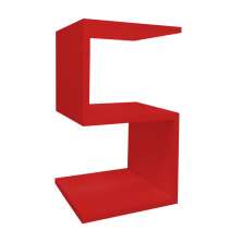 Mesa "S" Lateral de Apoio ou Mesa de Cabeceira Vermelho Laca