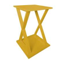 Mesa "X" Lateral de Apoio ou Mesa de Cabeceira Amarelo Laca
