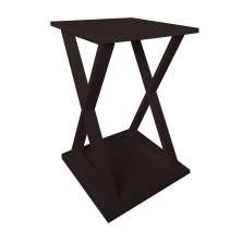 Mesa "X" Lateral de Apoio ou Mesa de Cabeceira Preto Laca