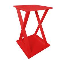 Mesa "X" Lateral de Apoio ou Mesa de Cabeceira Vermelho Laca