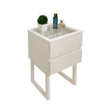 Mesa de Cabeceira Lateral de Apoio Penteadeira Square Off White Laca