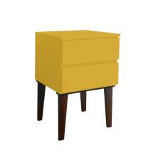 Mesa de Cabeceira Penteadeira Mesa Lateral de Apoio - Amarelo Laca