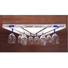 Porta Taças 30° Suporte de Parede Decorativo para Adegas Bar Branco Laca