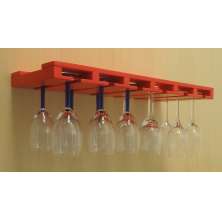 Porta Taças Reto Suporte de parede Decorativo para Adegas - Vermelho Laca