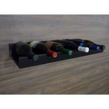 Prateleira Adega New Suporte de Parede Decorativo para Vinhos e Garrafas - Preto Laca
