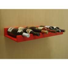 Prateleira Adega New Suporte de Parede Decorativo para Vinhos e Garrafas - Vermelho Laca