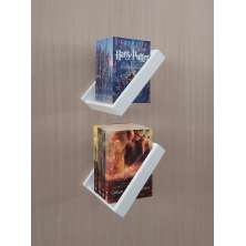Prateleira Porta Livros Suporte Estante Nicho Decorativo 2 Peças Parede - Branco Laca