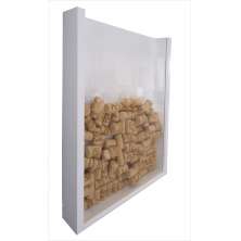 Quadro Porta Rolhas de Vinho Champanhe Tampinhas Decorativo de Parede - Branco Laca