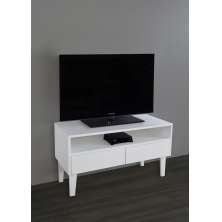 Rack para TV Bancada Aparador Com Nicho e Gaveta Branco Laca