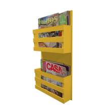 Revisteiro de Parede Porta Revistas Livros - Amarelo Laca