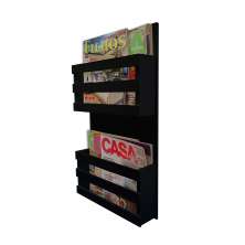 Revisteiro de Parede Porta Revistas Livros - Preto Laca