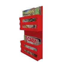 Revisteiro de Parede Porta Revistas Livros - Vermelho Laca