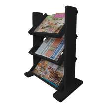 Revisteiro de Piso Chão Porta Revistas Livros - Preto Laca