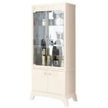 Cristaleira com 02 Portas de Vidro Sala de Jantar Infinity Off White - Frade Movelaria