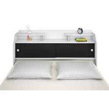 Cabeceira Box Casal Queen Elisa Branco ou Branco/Preto