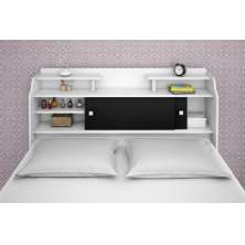 Cabeceira Box Casal Queen Elisa Branco ou Branco/Preto