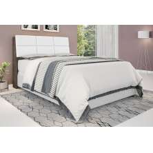 Cabeceira Casal Isis Chocolate Com Painel Class Branco Framar