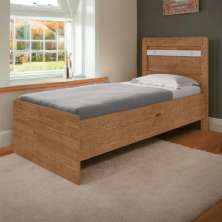 Cama Baú Larissa Solteiro Naturale e Off White Framar
