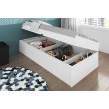 Cama Baú Solteiro Framar Camila Branco