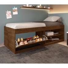 Cama Box Sapateira Moal Malbec com Colchão