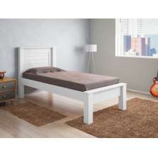 Cama Hungria Solteiro Branco com Colchão