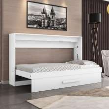 Cama Moderna Dobrável Solteiro Branca Framar