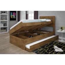 Cama Solteiro Baú Larissa Com cama auxiliar Dani Framar Malbec