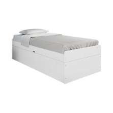 Cama Solteiro Camila Branco Com Colchão - Framar Móveis